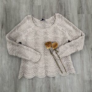 American Eagle Outfitters Cream Knit Sweater